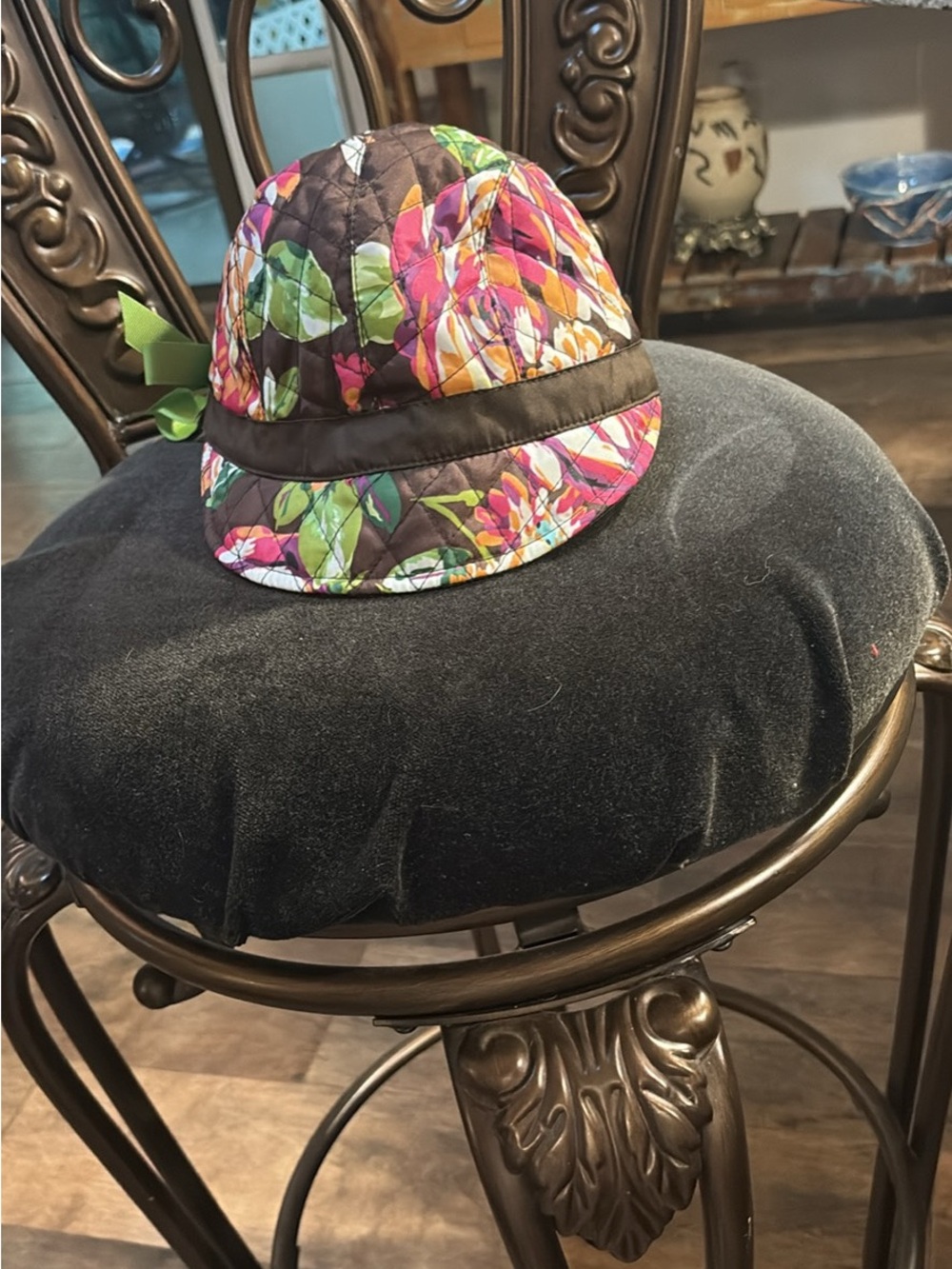 Vera Bradley Black Quilted Bucket Hat
